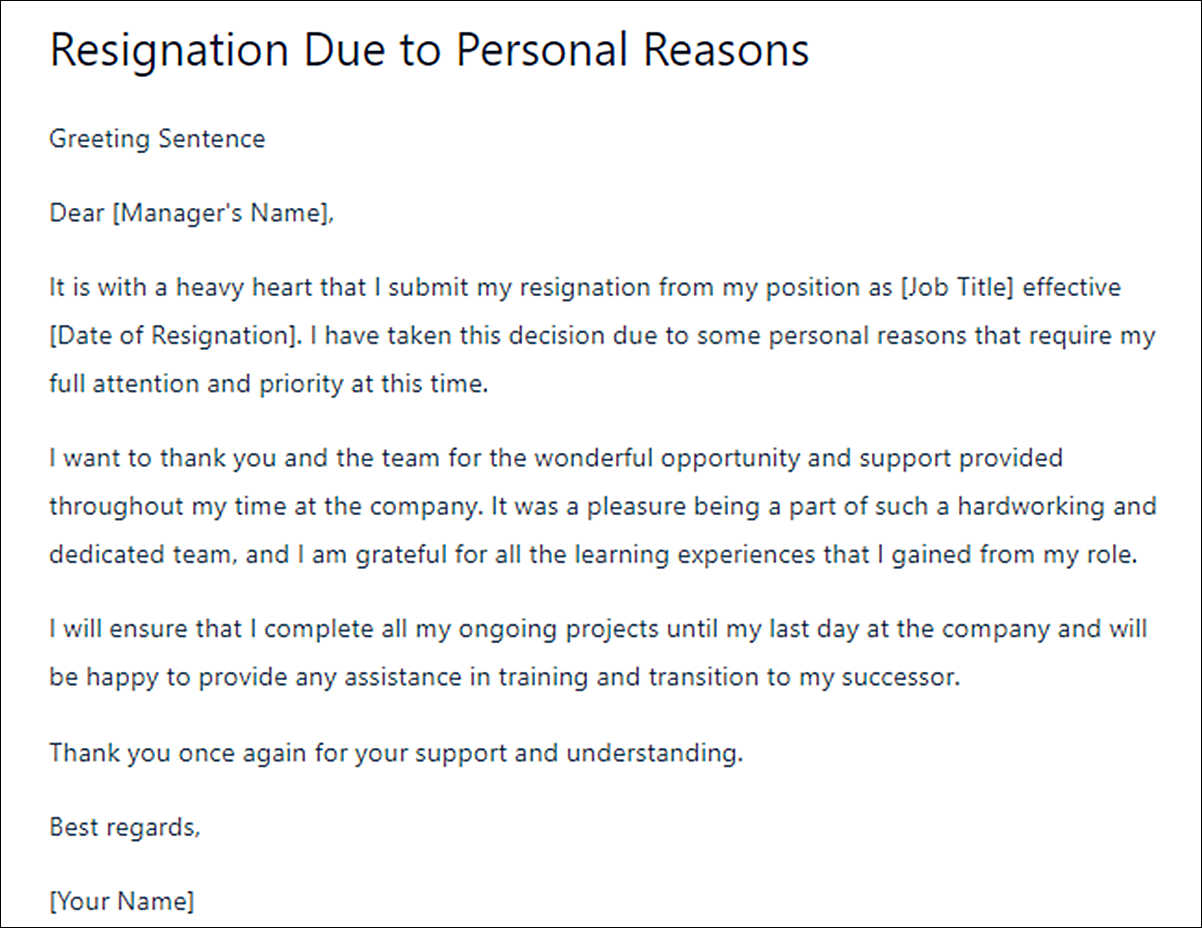 Resignation Letter Template for a Professional Exit