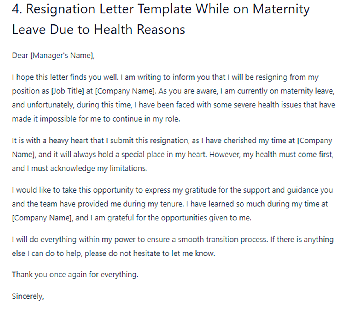 Resignation Letter Template While on Maternity Leave Your Ultimate Guide