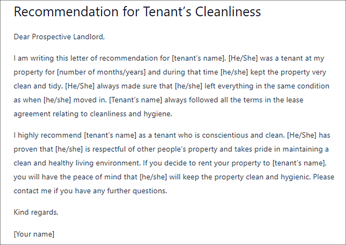Top Landlord Letter of Recommendation Template
