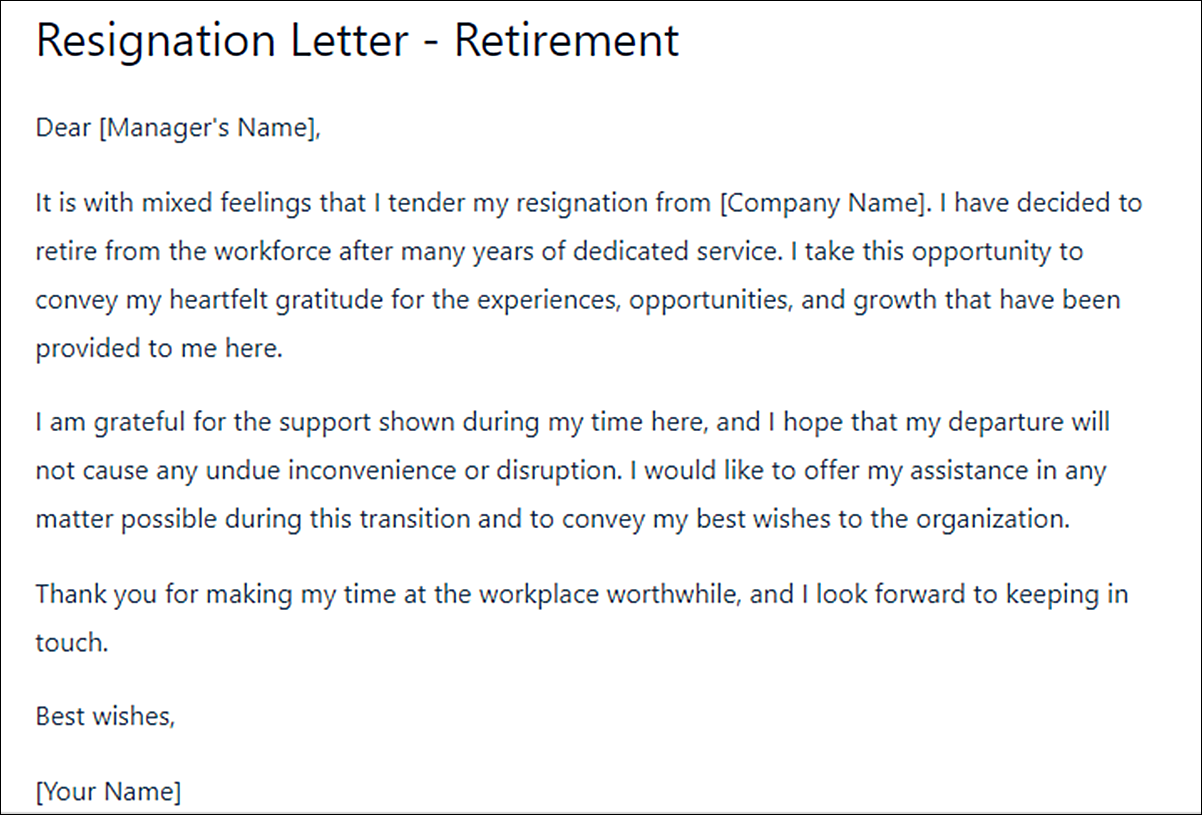 Official Resignation Letter Template for a Professional Exit