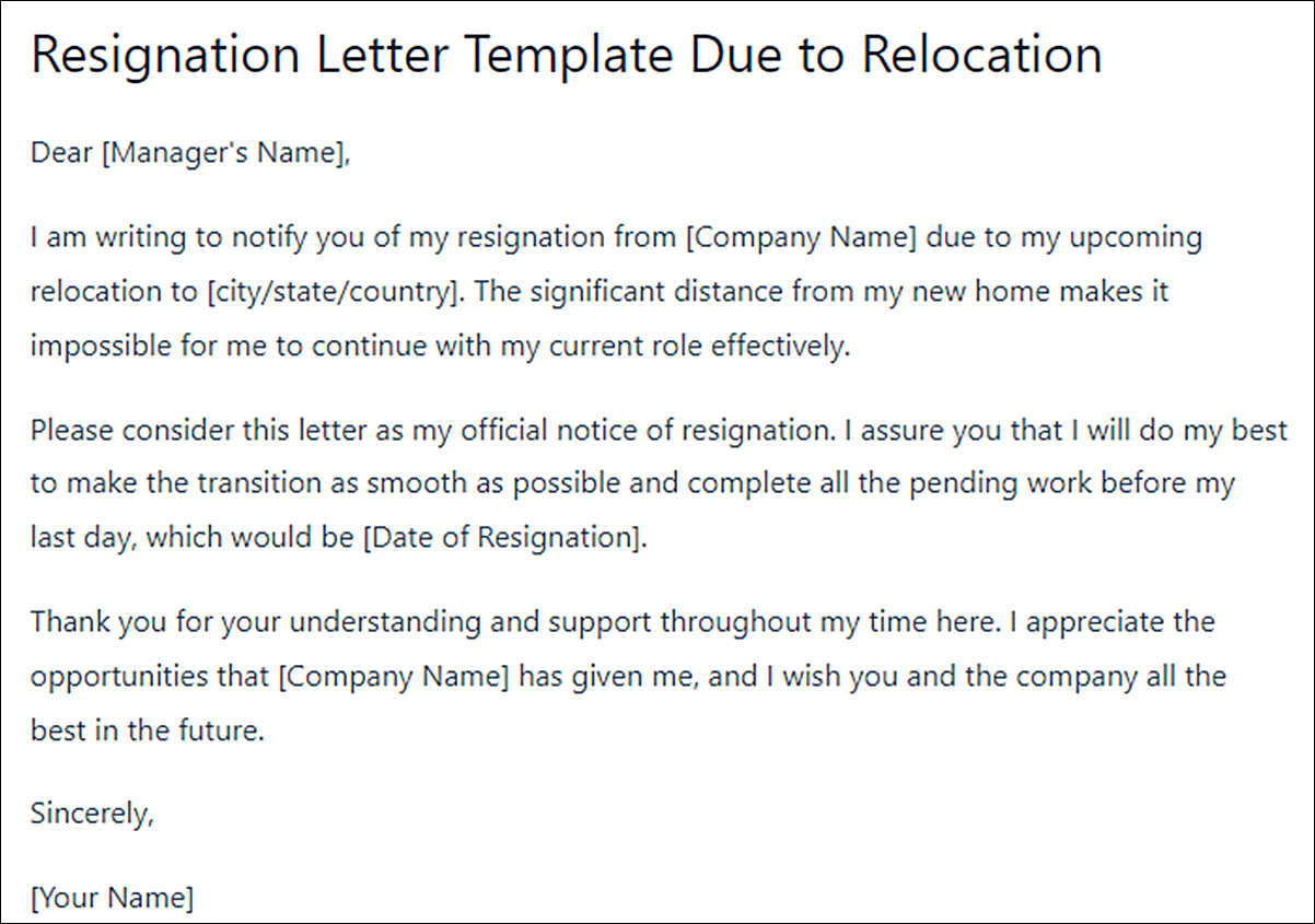 Polite Resignation Letter Template