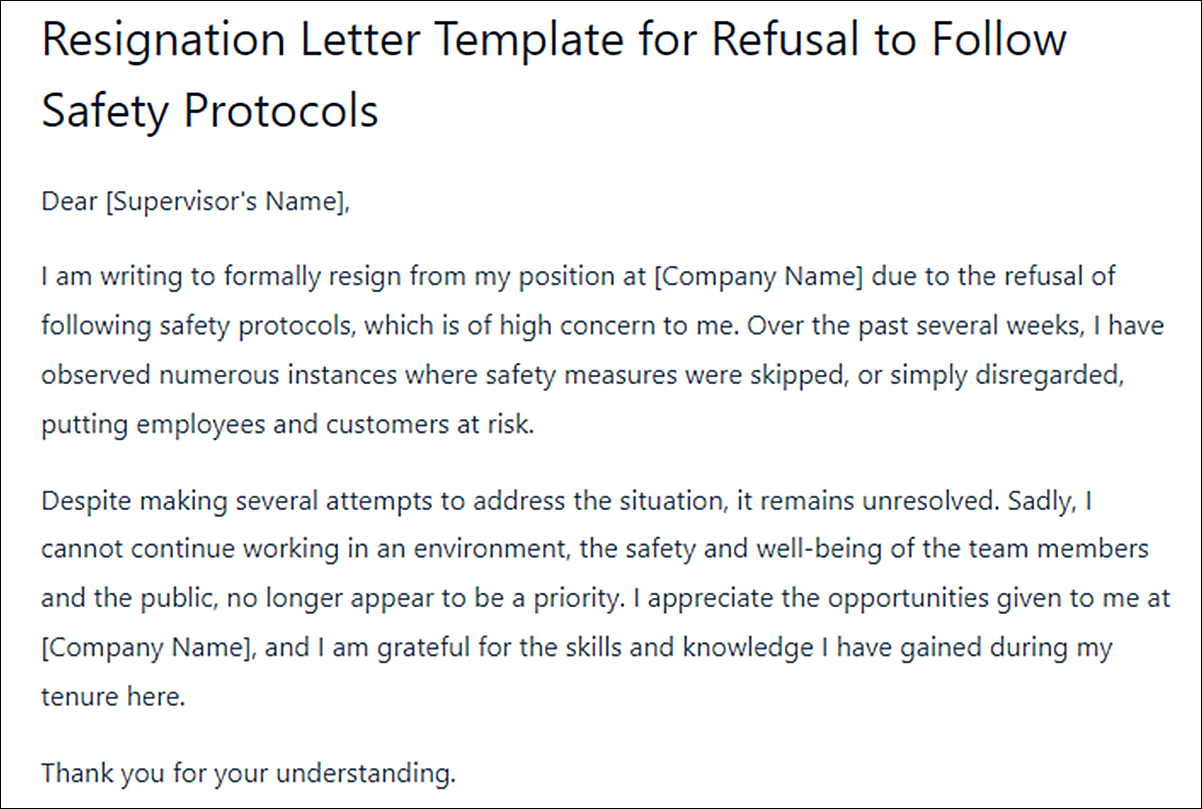 Resignation Letter Template for Non Compliance How to Write and Use It