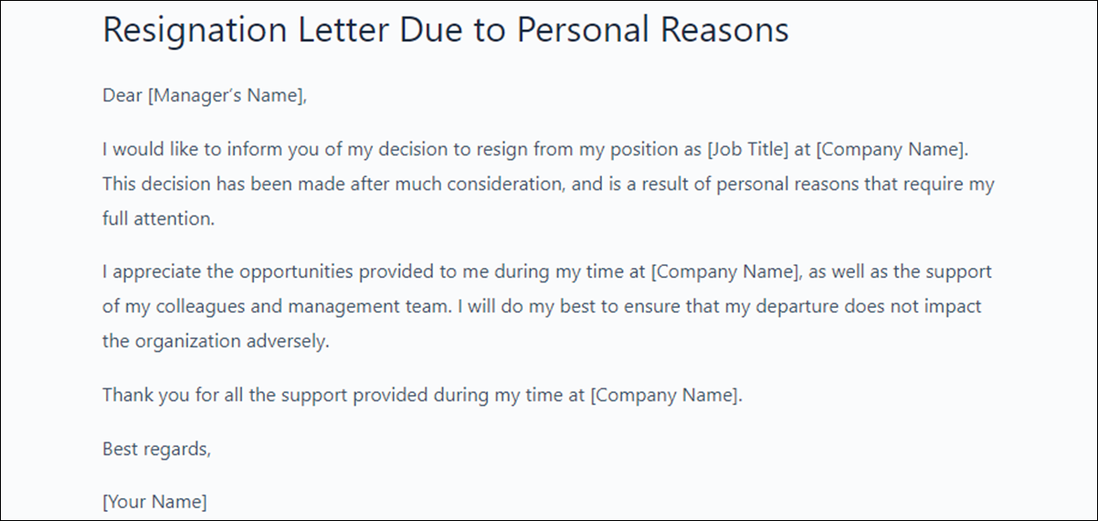 10 Manager Resignation Letter Template Samples To Guide Your Booking