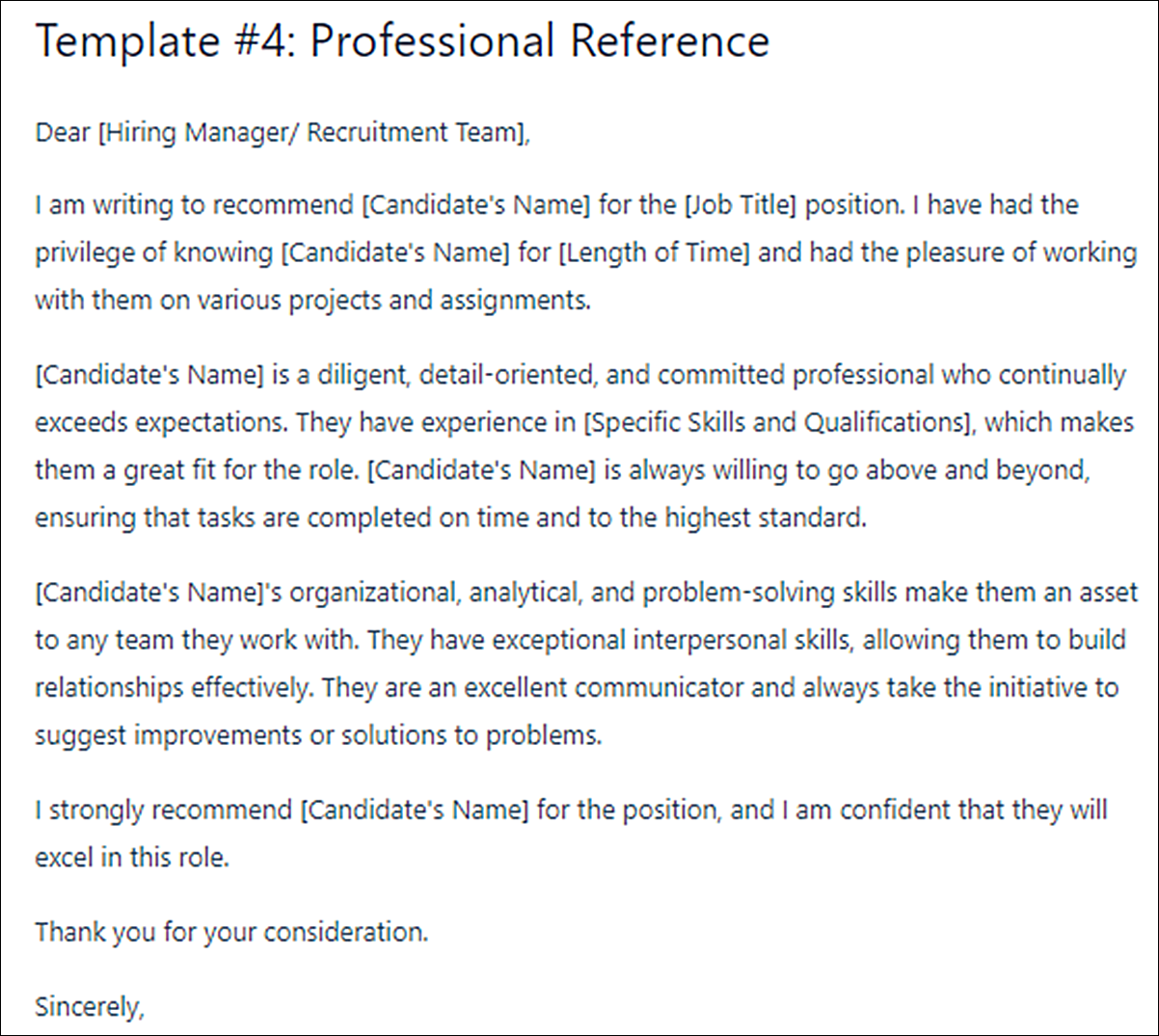 Employment Letter of Recommendation Templates
