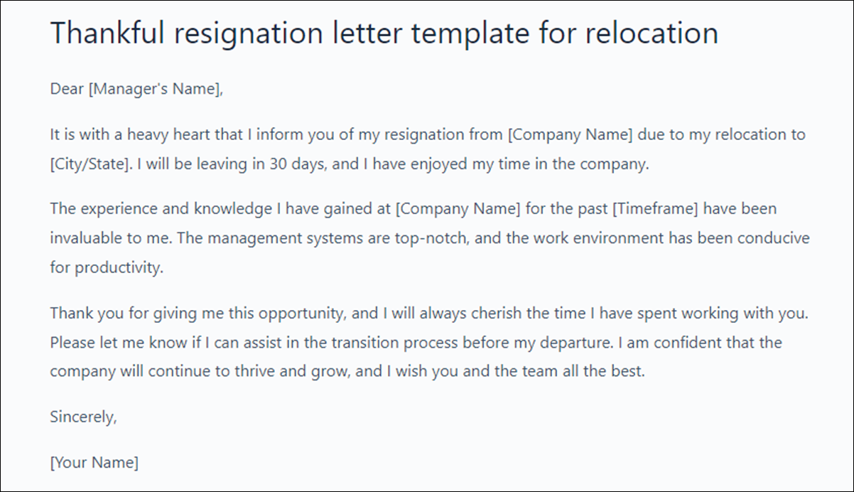  Thankful Resignation Letter Template